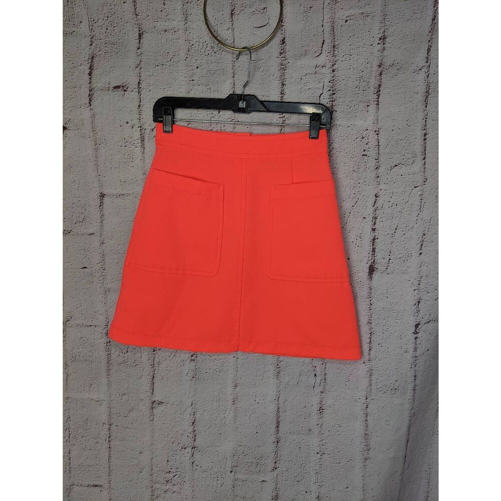 Marc Jacobs A-line Skirt Neon Orange Two‎ Pockets  Sz 2